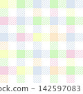 Checkered gingham print, spring picnic tablecloth plaid seamless pattern. Traditional square tartan background for Easter decor 142597083