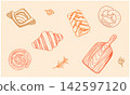 Illustrations of various pastries 142597120