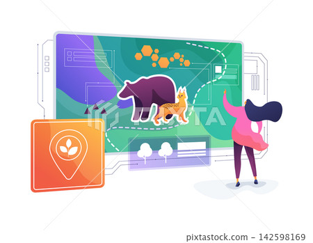Conservation Area Mapping Grid abstract concept vector illustration. Conservation Area Mapping Grid abstract concept vector illustration. 142598169