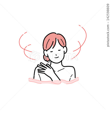 圖解:一位女士在浴缸中放鬆身心-自我照顧/放鬆 圖解:一位女士在浴缸中放鬆身心-自我照顧/放鬆 142598609
