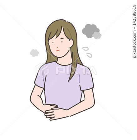 Illustration: A woman struggling with anxiety and stress; mental health care and self-care. Illustration: A woman struggling with anxiety and stress; mental health care and self-care. 142598619