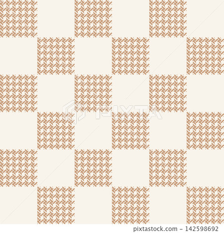 Autumn houndstooth gingham plaid style pattern. Geometric check tablecloth print in fall orange color. Checkered repeat background for textile home design. Autumn houndstooth gingham plaid style pattern. Geometric check tablecloth print in fall orange color. Checkered repeat background for textile home design. 142598692