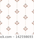 Flower pattern cream pink with lines background tulip vintage flowers. Farmhouse simple backdrop and tiny floral grandmillenial style 142598693