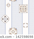 Azulejo Portuguese tiles check patchwork pattern, seamless background Mediterranean Amalfi style 142598698