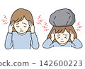A woman holding her head with a headache 142600223