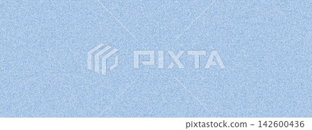 Light denim texture background. Jeans fabric pattern with woven cotton grain and subtle vertical seam. 142600436