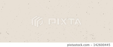 Rice paper texture with speckles and grain. Creamy ecru bg. Beige handmade sheet. 142600445