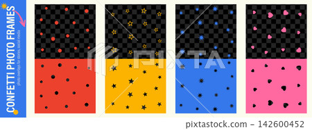 Confetti photo overlay collection with flowers, stars, sparkles and hearts on transparent backgrounds. Whimsical scrapbook style. Confetti photo overlay collection with flowers, stars, sparkles and hearts on transparent backgrounds. Whimsical scrapbook style. 142600452