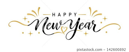 happy new year script typography happy new year script typography 142600892