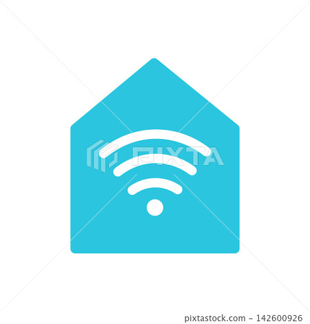 Home Wireless Connection icon. Isolated on white background. From blue icon set. Home Wireless Connection icon. Isolated on white background. From blue icon set. 142600926