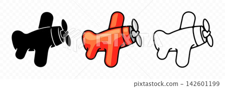 Stylish vector illustration of a classic old-fashioned racing plane in the sky. General concepts of flight, speed, and vintage aviation. Stylish vector illustration of a classic old-fashioned racing plane in the sky. General concepts of flight, speed, and vintage aviation. 142601199