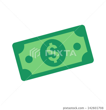 Green Dollar Bill Flat Vector Icon Green Dollar Bill Flat Vector Icon 142601708