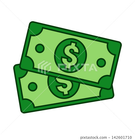 Green Dollar Bill Flat Vector Icon Green Dollar Bill Flat Vector Icon 142601710