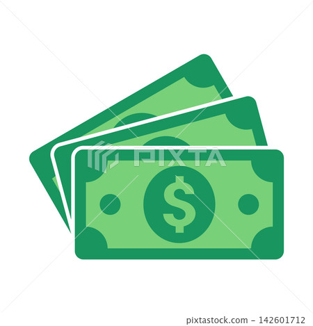 Green Dollar Bill Flat Vector Icon Green Dollar Bill Flat Vector Icon 142601712