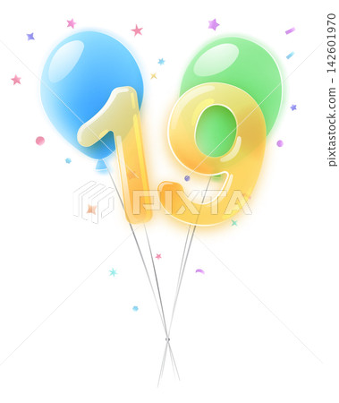 Number 19 birthday graphic. Number 19 birthday graphic. 142601970