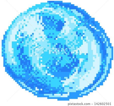 Round water drop in pixel art 142602501