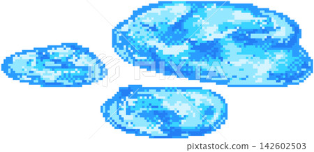 Two water puddle in pixel art Two water puddle in pixel art 142602503
