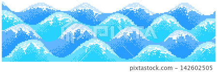 Ocean in pixel art Ocean in pixel art 142602505