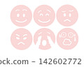 A set of simple icons representing various emotions. 142602772