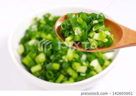 A plate full of green onions 142603001