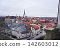 View of orange roofs from Kohtuutza viewpoint in Tallinn, Estonia. 142603012