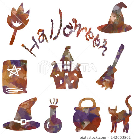 Hand-drawn Halloween-themed illustration set Hand-drawn Halloween-themed illustration set 142603801