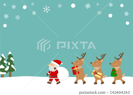 An illustration of Santa Claus delivering presents An illustration of Santa Claus delivering presents 142604263