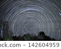 Star trails centered on the North Star 142604959