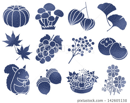 Autumn Material Set ⑤ (Single Color Stencil) 142605138