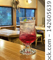 Vibrant pink red shiso juice 142605639