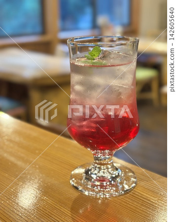 Vibrant pink red shiso juice Vibrant pink red shiso juice 142605640