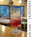Vibrant pink red shiso juice 142605643
