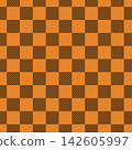 Black and orange buffalo plaid seamless pattern 142605997