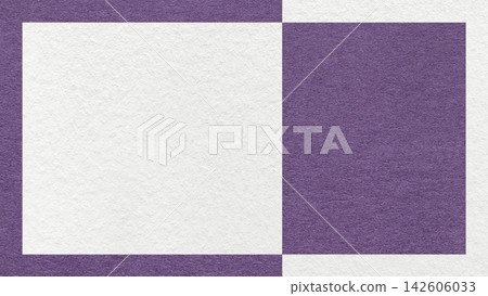 Textured white, violet paper background with frame and geometric panel. Template for presentation with copy space Textured white, violet paper background with frame and geometric panel. Template for presentation with copy space 142606033
