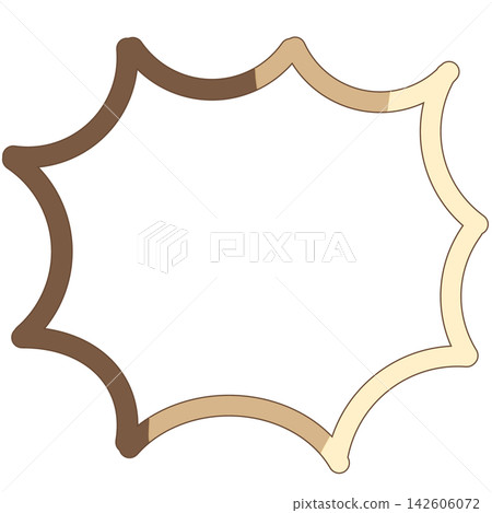Jagged, wavy brown and cream-colored accent speech bubble Jagged, wavy brown and cream-colored accent speech bubble 142606072