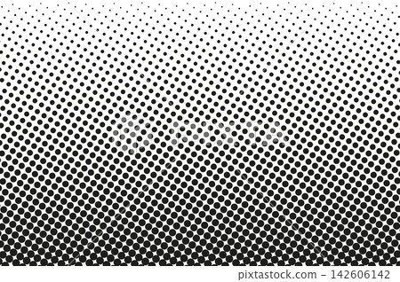 Abstract halftone texture with monochrome dotted pattern. Black and white gradient overlay with noise transition effect. Gritty contrast dissolve template with fading points. Vector illustration. Abstract halftone texture with monochrome dotted pattern. Black and white gradient overlay with noise transition effect. Gritty contrast dissolve template with fading points. Vector illustration. 142606142