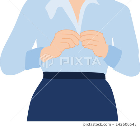 一位女士正在換衣服的插圖 142606545