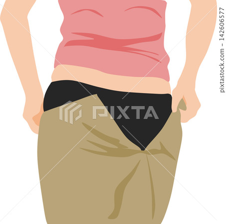 Illustration of a woman wearing a skirt Illustration of a woman wearing a skirt 142606577