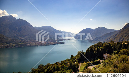 beautiful lake in the mountains,lake Como,Italy beautiful lake in the mountains,lake Como,Italy 142606604