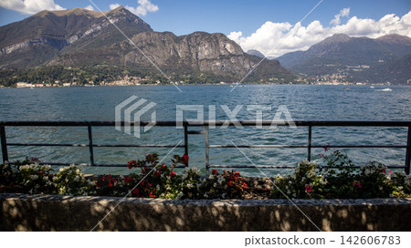 sea view with mountains and lake sea view with mountains and lake 142606783