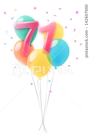 Seventy-one birthday graphic design. Seventy-one birthday graphic design. 142607000