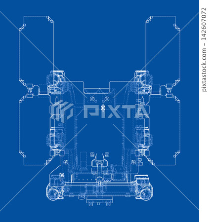 drone blueprint illustration. Vector drone blueprint illustration. Vector 142607072
