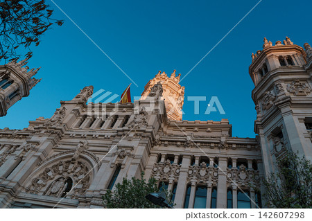 Cibeles Palace at golden hour in Madrid Cibeles Palace at golden hour in Madrid 142607298