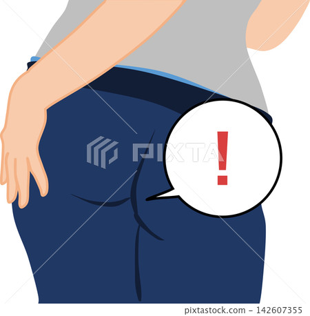 Illustration of a woman suffering from hemorrhoids Illustration of a woman suffering from hemorrhoids 142607355