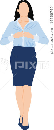 一位女士正在換衣服的插圖 142607404