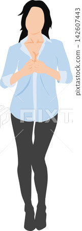 一位女士正在換衣服的插圖 一位女士正在換衣服的插圖 142607443