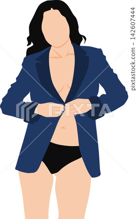 一位女士正在換衣服的插圖 142607444