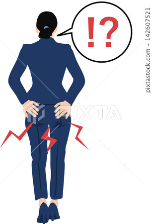 患有痔瘡的女性插圖 142607521