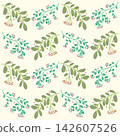 A hand-drawn botanical pattern of twigs. 142607526