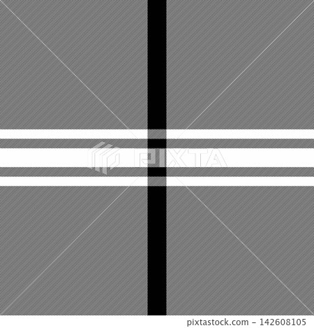 Symmetry tartan vector seamless, festive check plaid pattern. Gift card background fabric texture textile in white and black colors. Symmetry tartan vector seamless, festive check plaid pattern. Gift card background fabric texture textile in white and black colors. 142608105